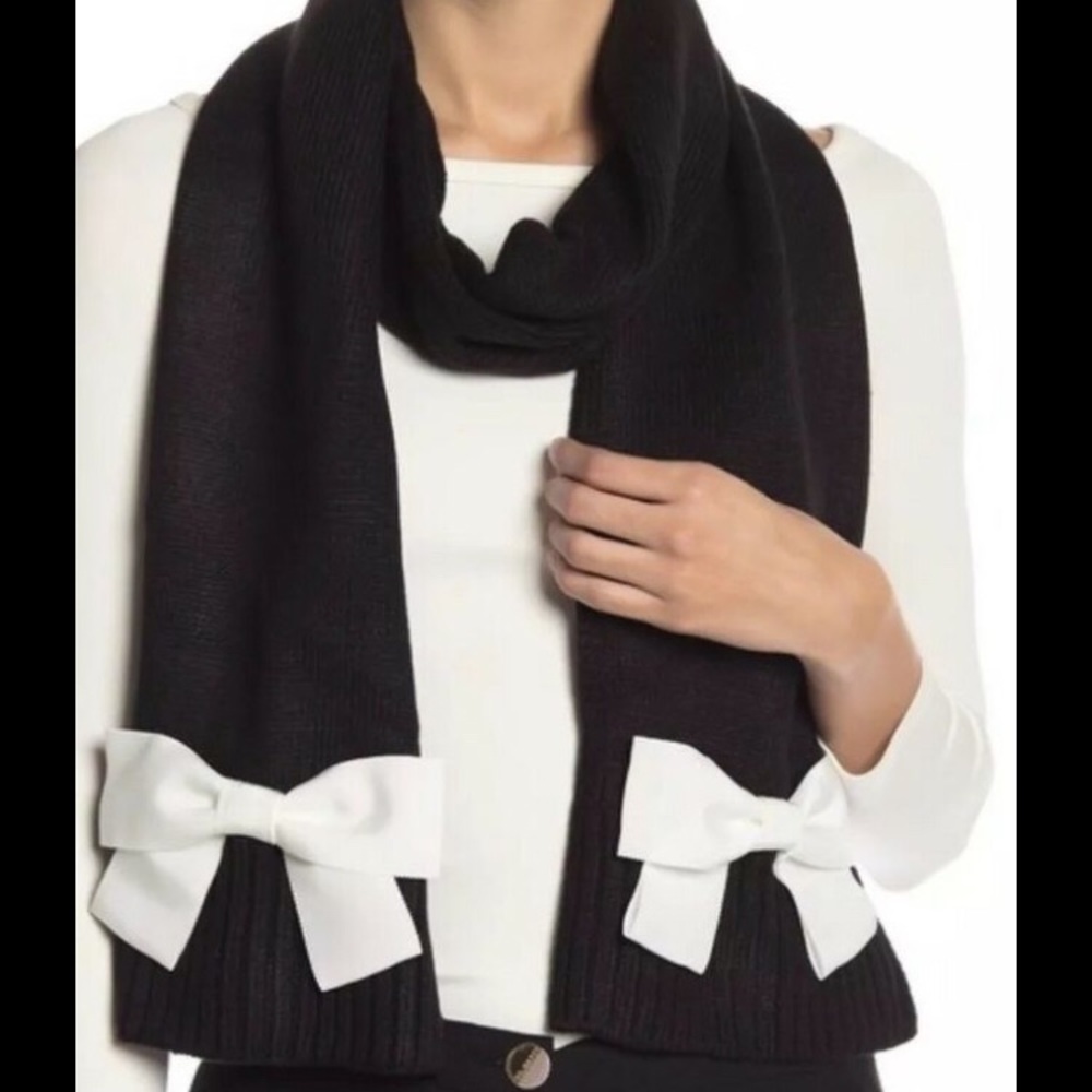 Kate Spade Grossgrain bow muffler scarf